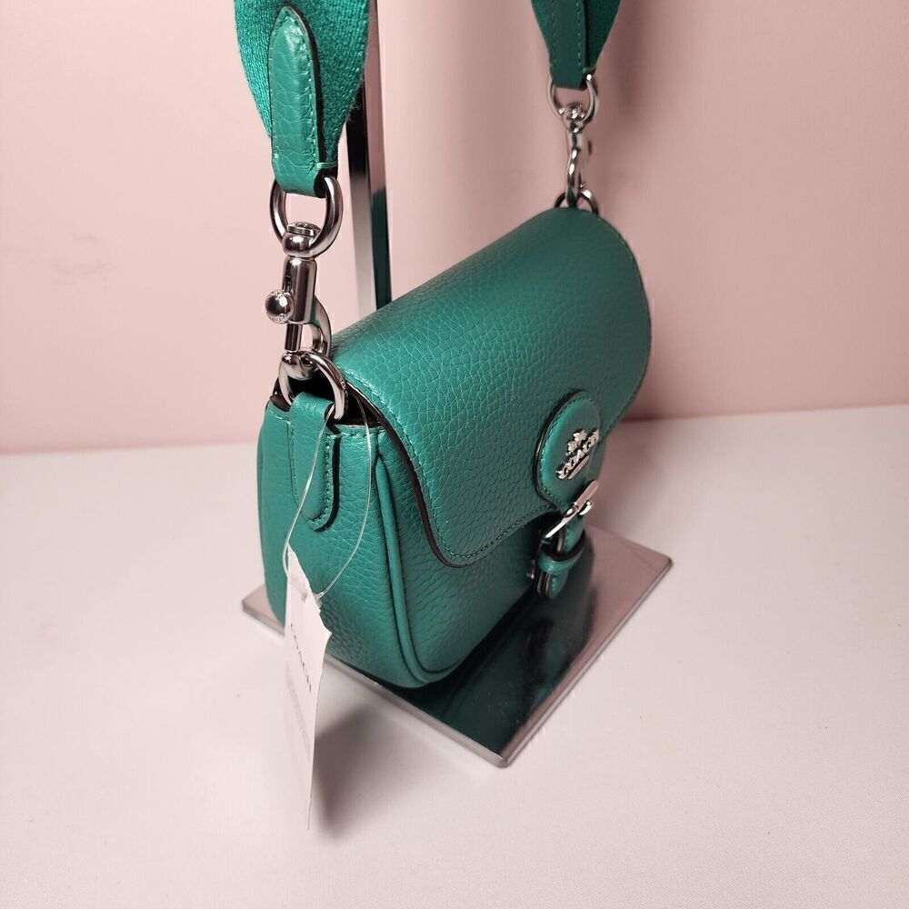 NWT Coach CP001 Amelia Small Saddle Bag in Bright Green - Picture 4 of 8